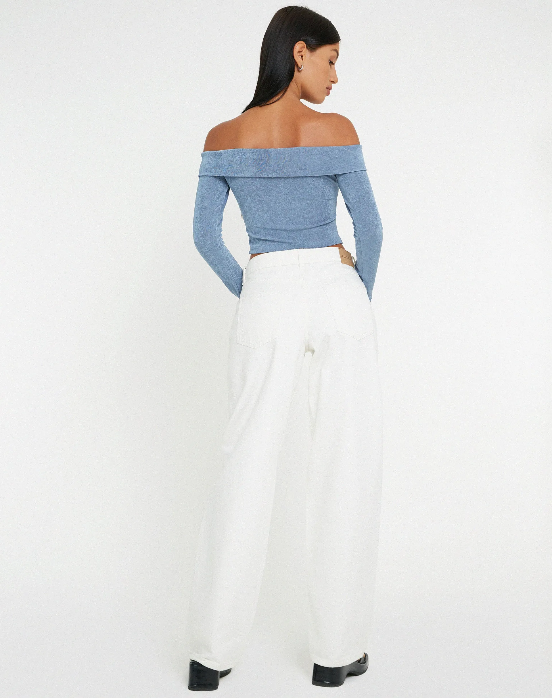 Nasari Crop Top in Blue Grey