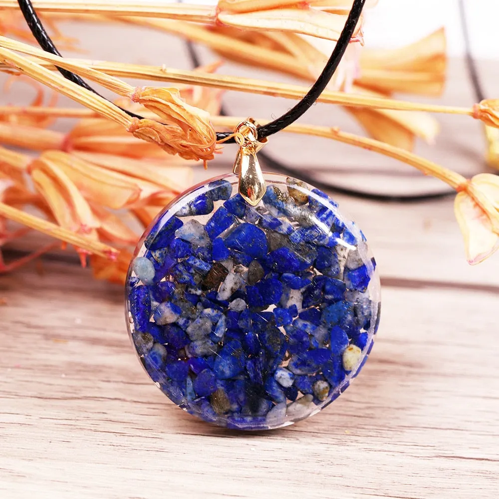 Natural Lapis Lazuli Necklace Orgonite Pendant Necklace Energy Healing Yoga Necklace Meditation Jewelry For Women