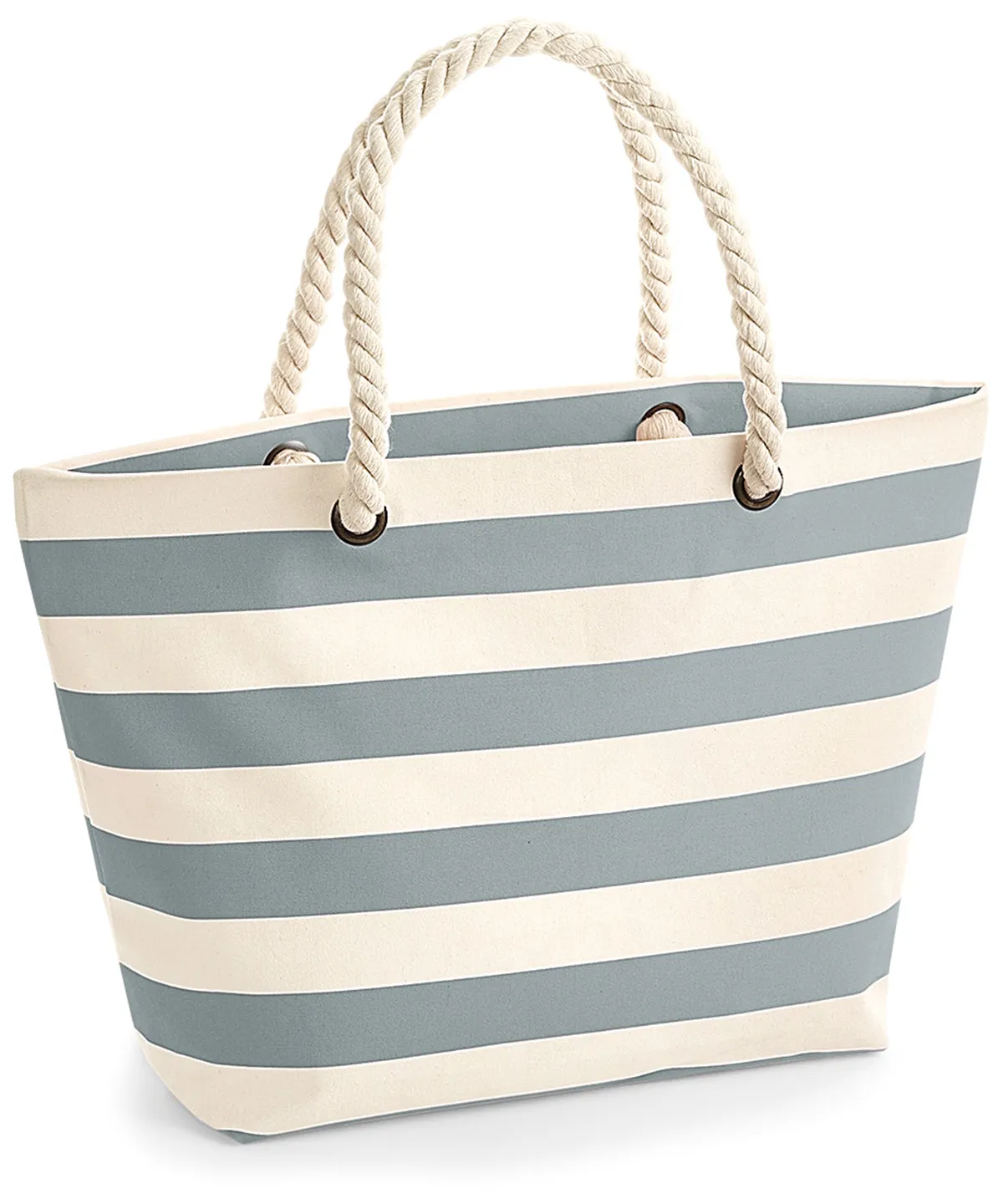 Natural/Grey - Nautical beach bag