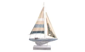 Nautical Decorative Sailboat Ornament - Coastal Beach Style Decor