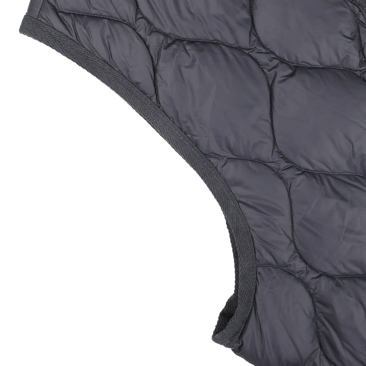 Navy Blue Nylon Down Padded Zip Vest