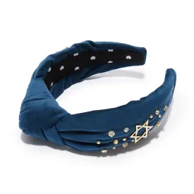 NAVY CRYSTAL STAR HOLIDAY KNOTTED HEADBAND