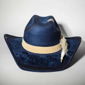 Navy Feather Cowgirl Hat