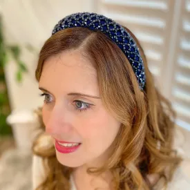 Navy Sparkly Headband Beaded Headband