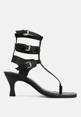 Nereid Kitten Heel Cut Out Gladiator Sandals