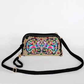 New Ethnic Embroidery Flower Bag Fashion Clutch Bag Shoulder Slung Mobile Phone Bag Mini Bag