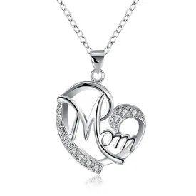 New Fashion 925 Sterling Silver Big Love Heart Pendant Necklace For Women Silver 925 Jewelry Necklace