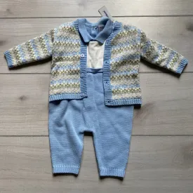 NEW MiniBasix Two Piece Sweater Romper & Argyle Cardigan