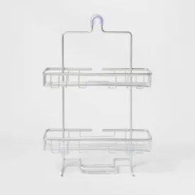 New - Threshold Wide Rustproof Hanging Shower Caddy Aluminum Over Shower Head