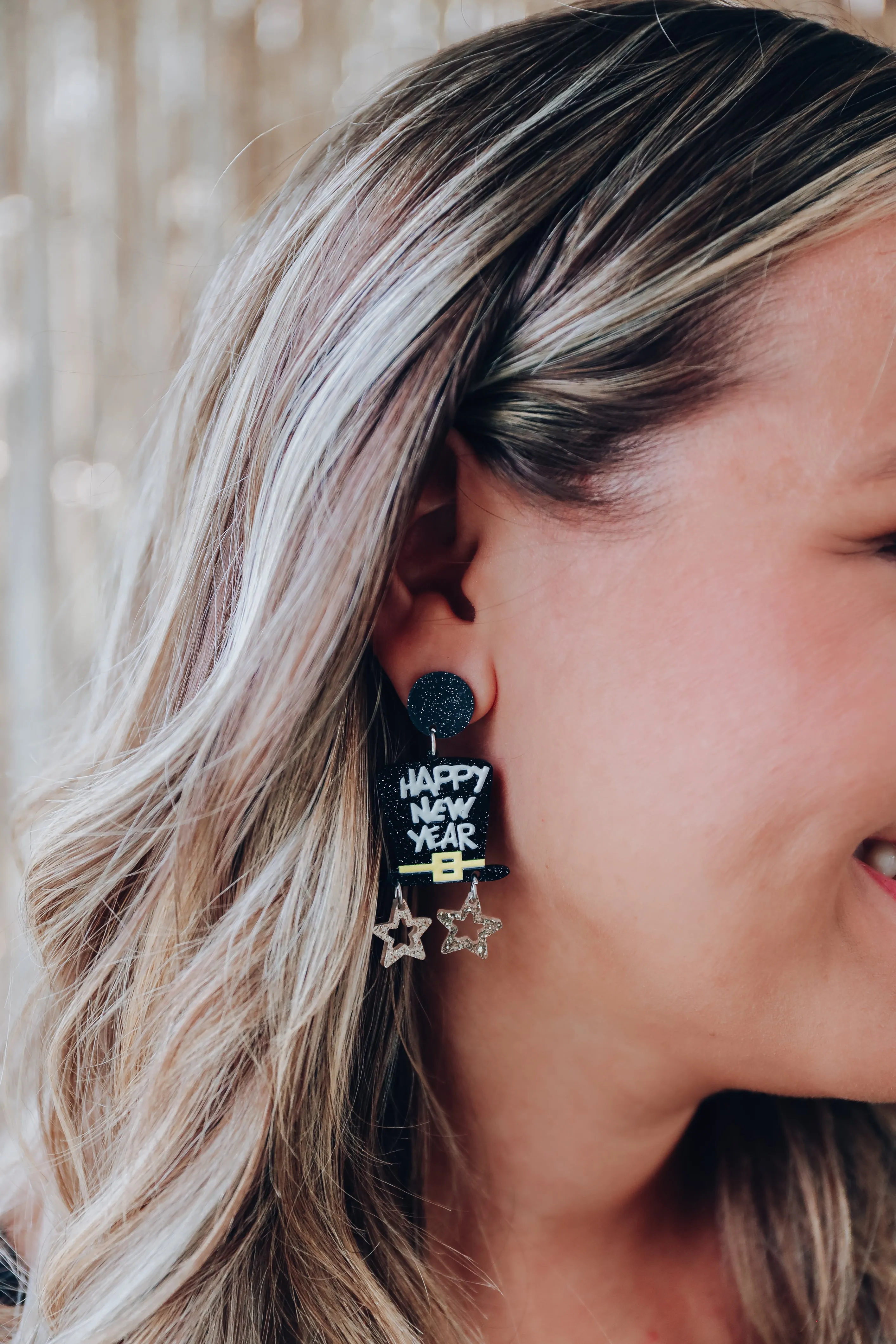 New Years Eve Hat Earrings