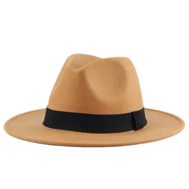 NEWBLOM Fedora Women Jazz Hat camel Panama Cap