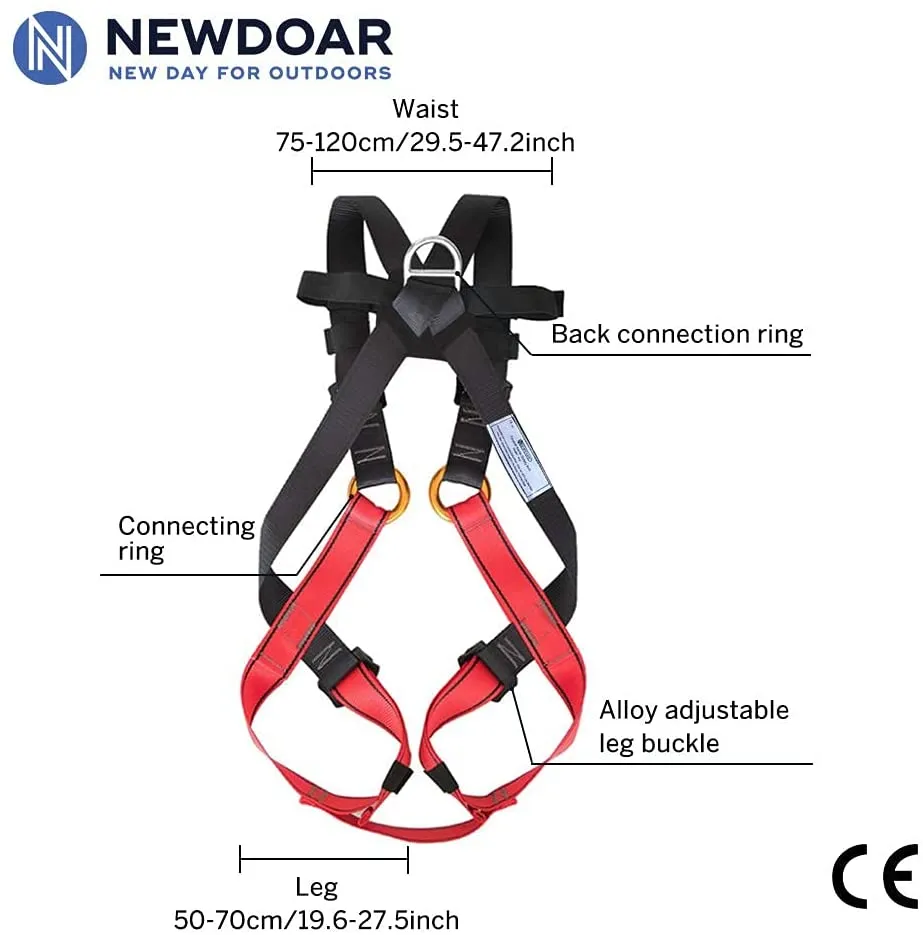 NewDoar  Adjustable Thickness Climbing Harness Full Body