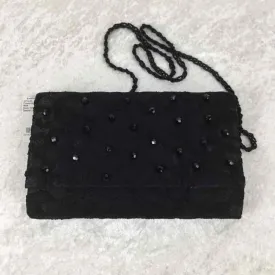 Nina Black NWT Lace Detail Beaded Evening Crossbody Bag