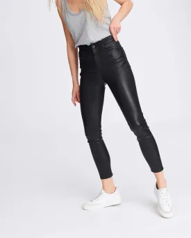 Nina High-Rise Ankle Skinny Leather Pants