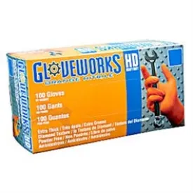 Nitrile Gloves, Heavy-Duty, Orange, XXL, 100-Ct.