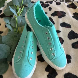 No Lace Slip On Sneakers | Corkys Babalu Aqua