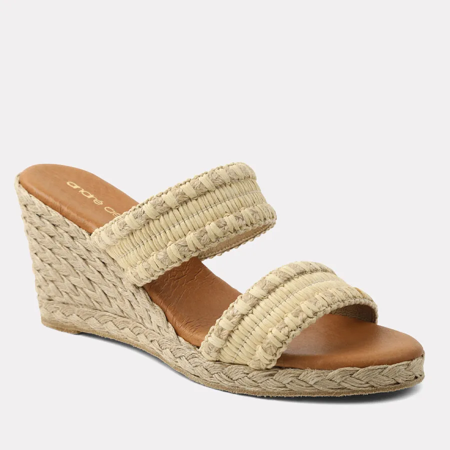 Nolita Stitched Raffia Espadrille Wedge