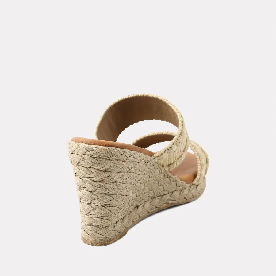 Nolita Stitched Raffia Espadrille Wedge