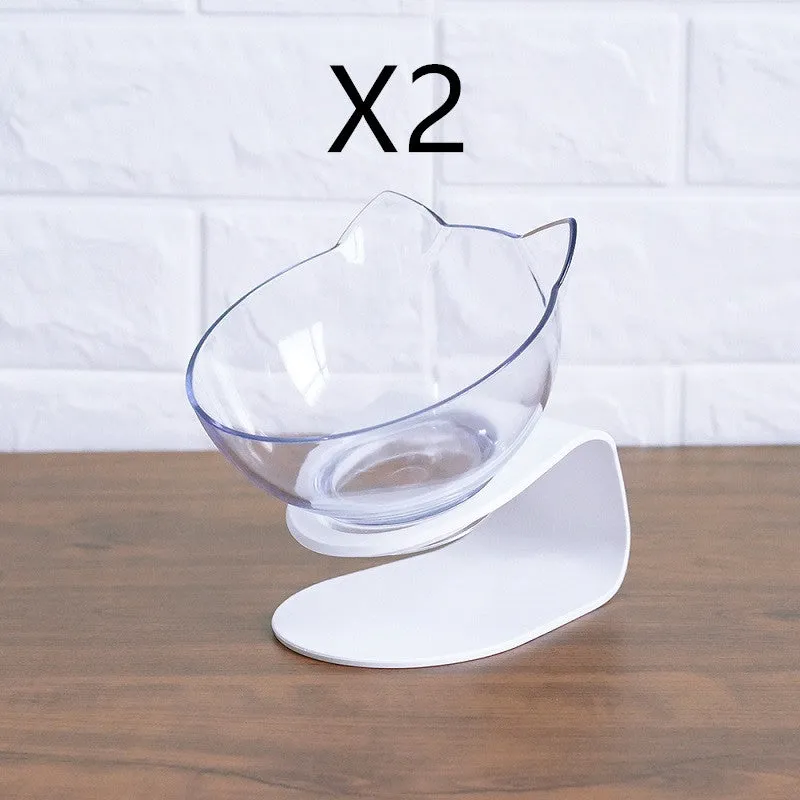 Non Slip Double Pet Food Feeding Bowl With Raised Stand to Protect Cervical Vertebra