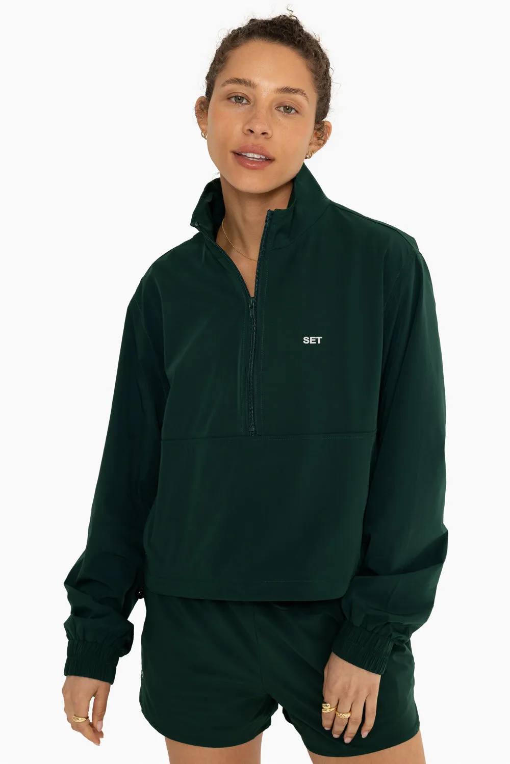 NYLON HALF ZIP WINDBREAKER - HIDEAWAY