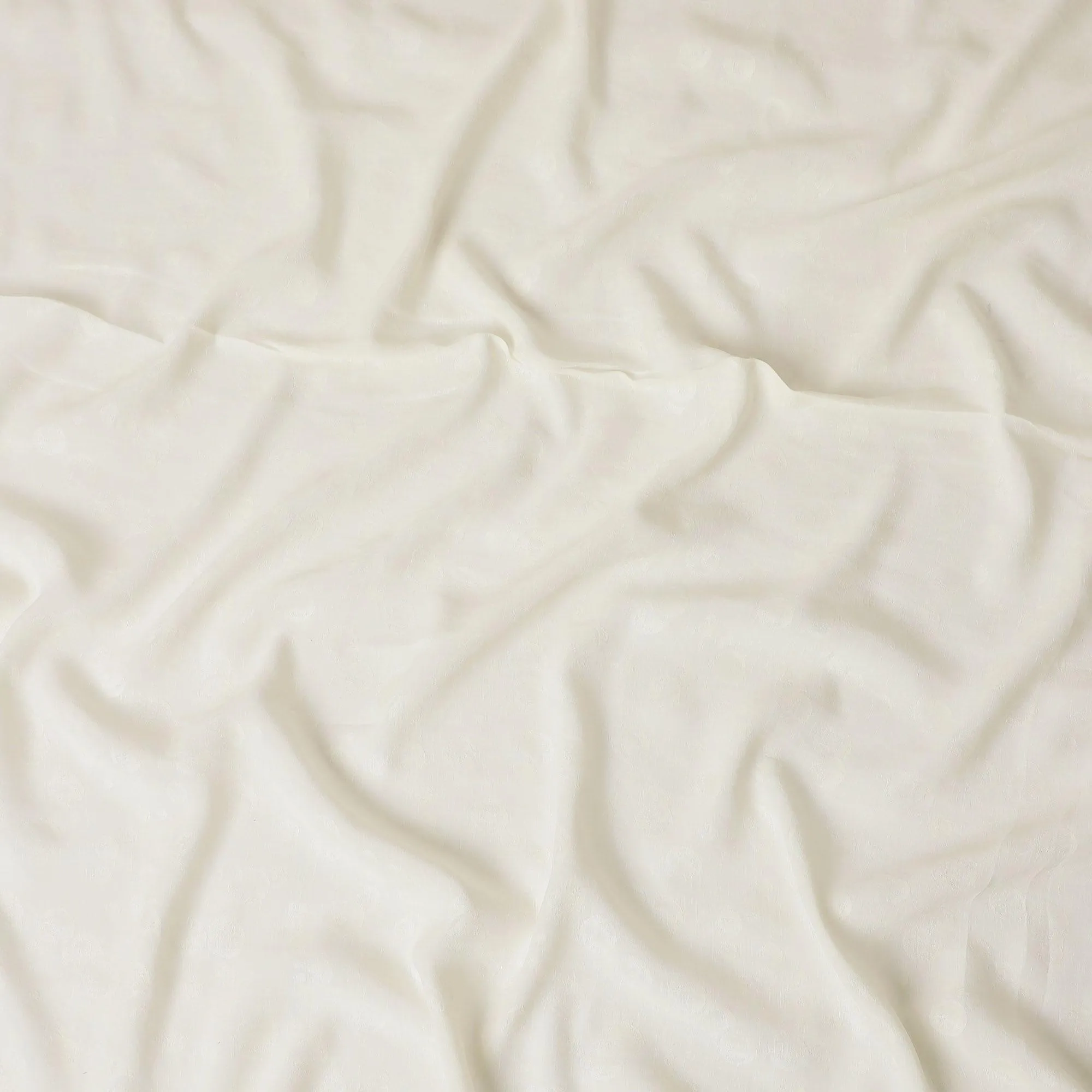 Off white premium viscose linen fabric with same tone jacquard in dot design-D13777