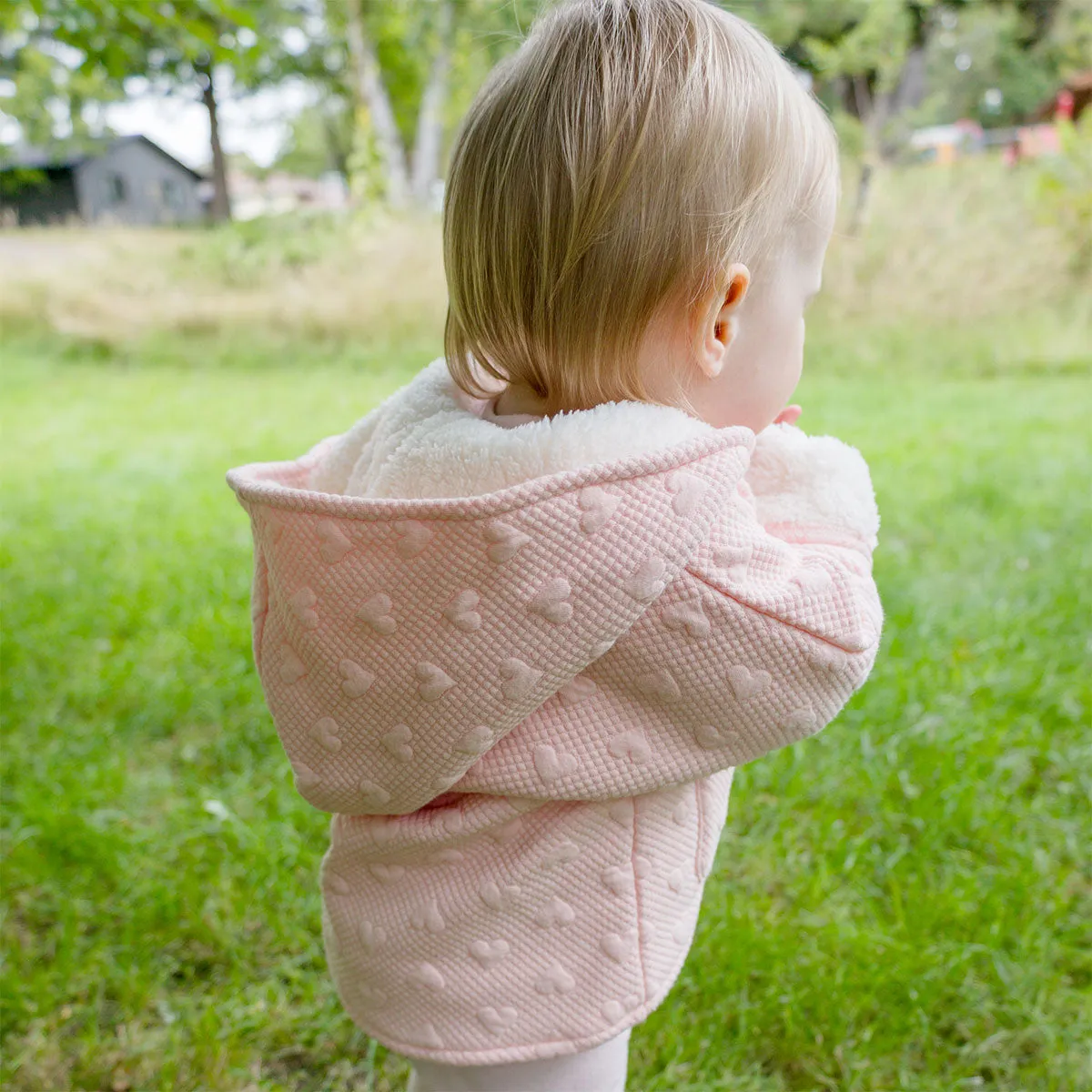 oh baby! Winter Snowdrift Hoodie Jacket with Cream Lining - Pucker Heart - Pale Pink