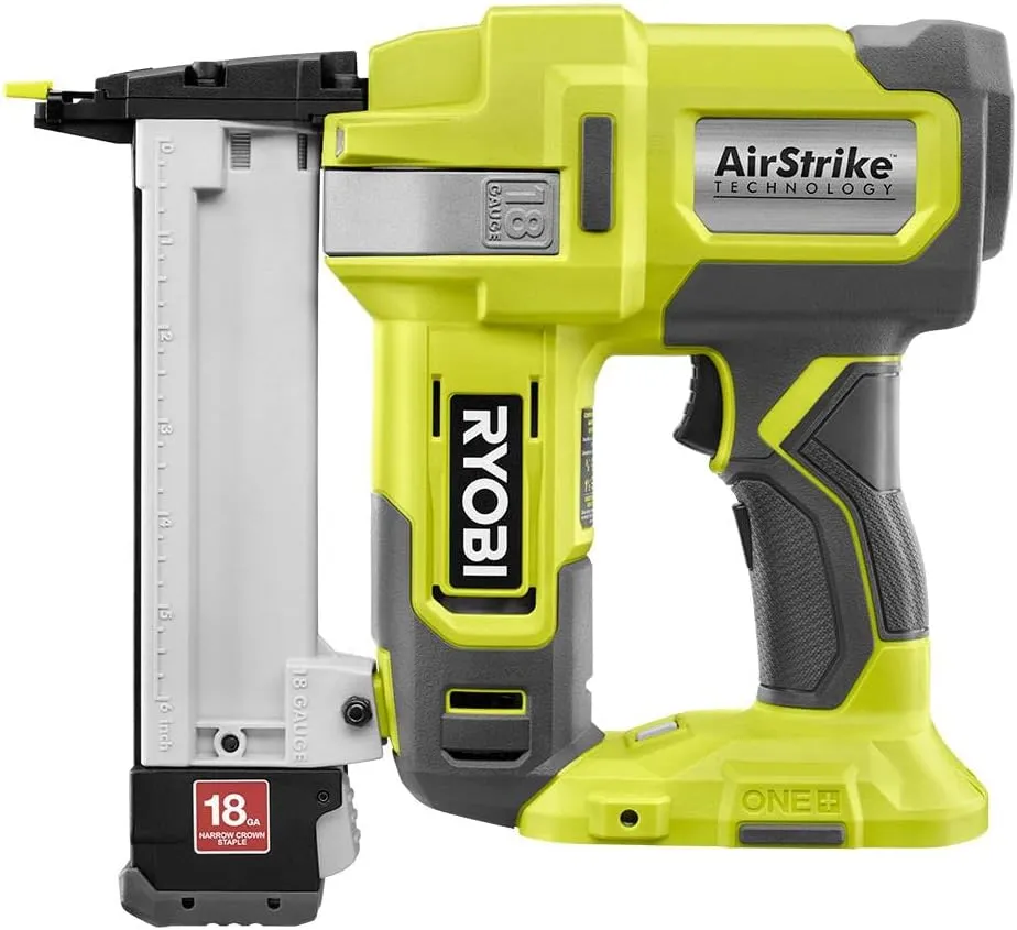 Open Box - RYOBI 18V ONE  AirStrike 18-Gauge Cordless Lithium-Ion Narrow Crown Stapler (Tool-Only)