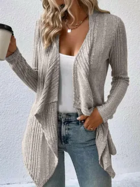 Open Front Long Sleeve Cardigan Sweater