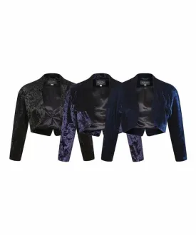 Open Front Velvet Bolero Shrug Top