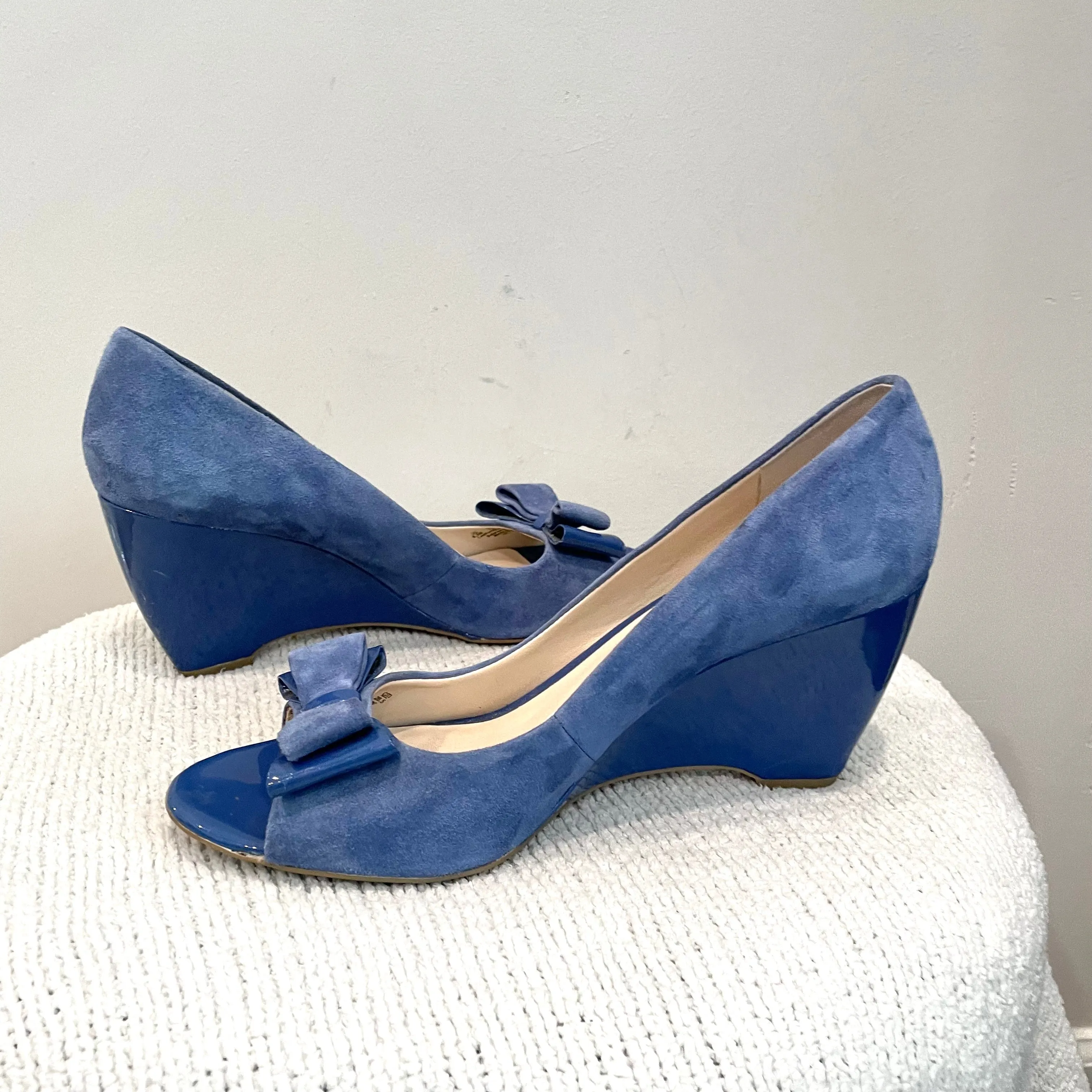 Open Toe Bow Wedge Heel