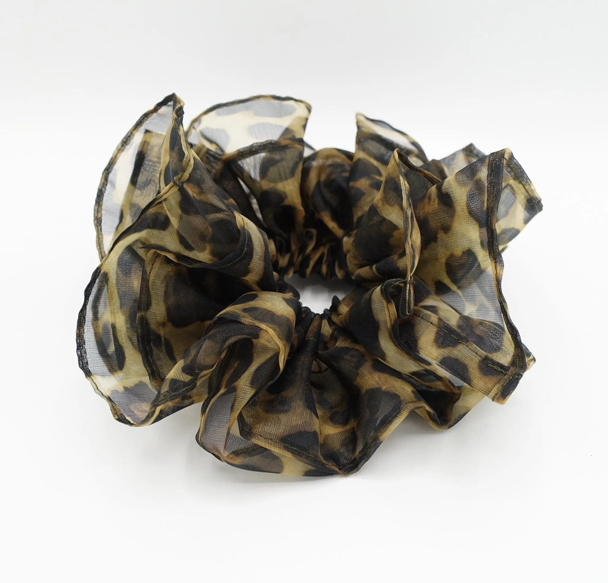 organza leopard oversized scrunchies big large hair elastic accessory for woman