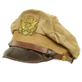 Original U.S. WWII USAAF Named Officer Summer Crush Visor Cap by Knox Fifth Avenue New York