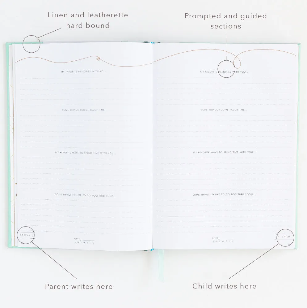 Our Parent   Child Connection Journal: Spark Creativity, Start Conversations (Dusty Blue) by Promptly Journals