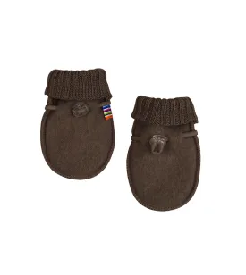 Outlet Dark Bark Soft Wool Mittens by Joha