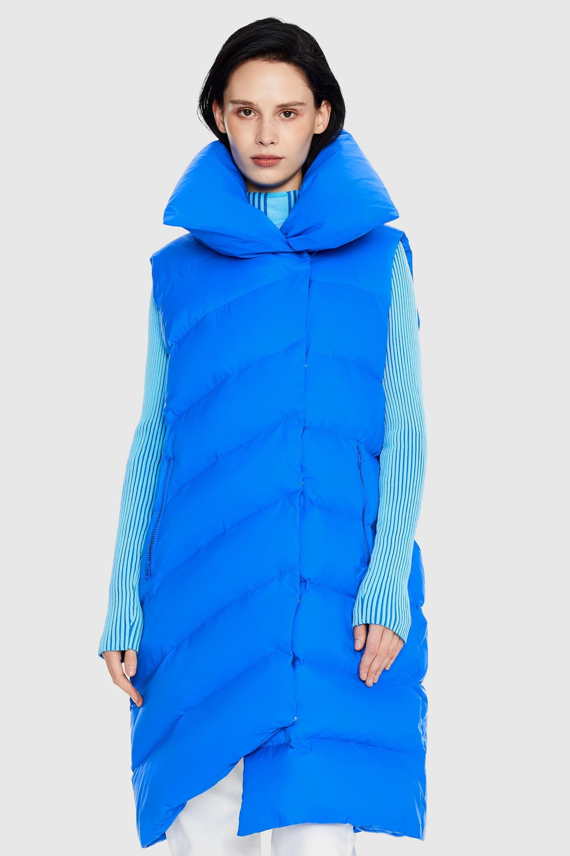 Oversized Collar Puffer Down Vest