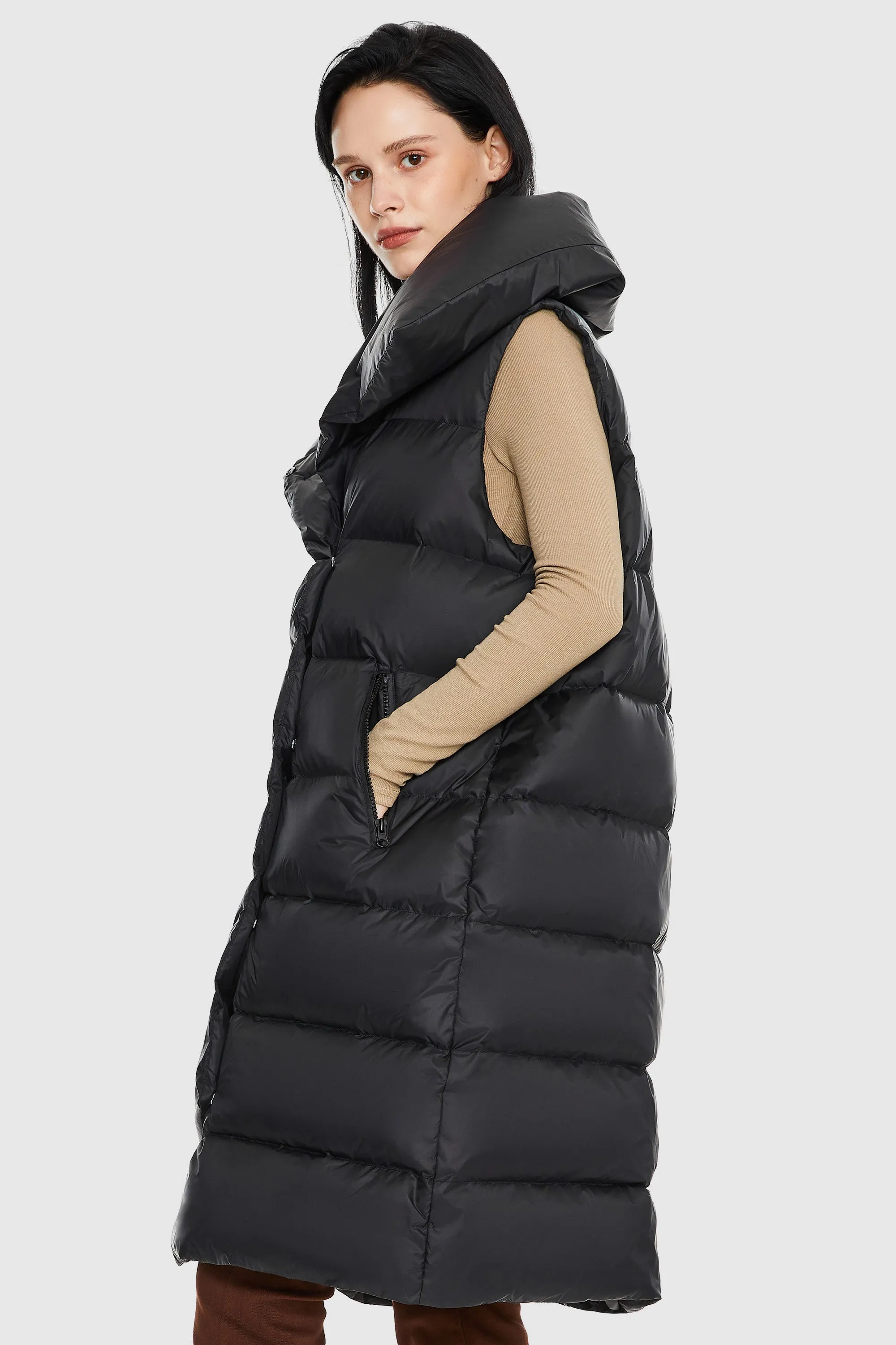 Oversized Collar Puffer Down Vest