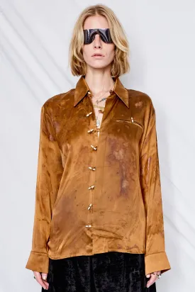 Oxide Tobacco Dye Silk Chente Shirt