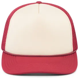 Pacific Headwear Foamie Fresh Trucker Cap - Khaki/Dark Red