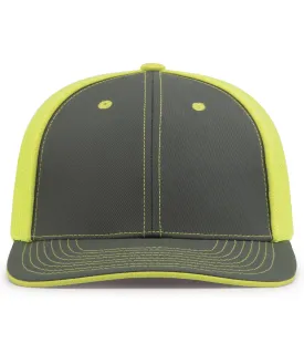 Pacific Headwear Trucker PacFlex Cap - Graphite/Neon Yellow/Graphite