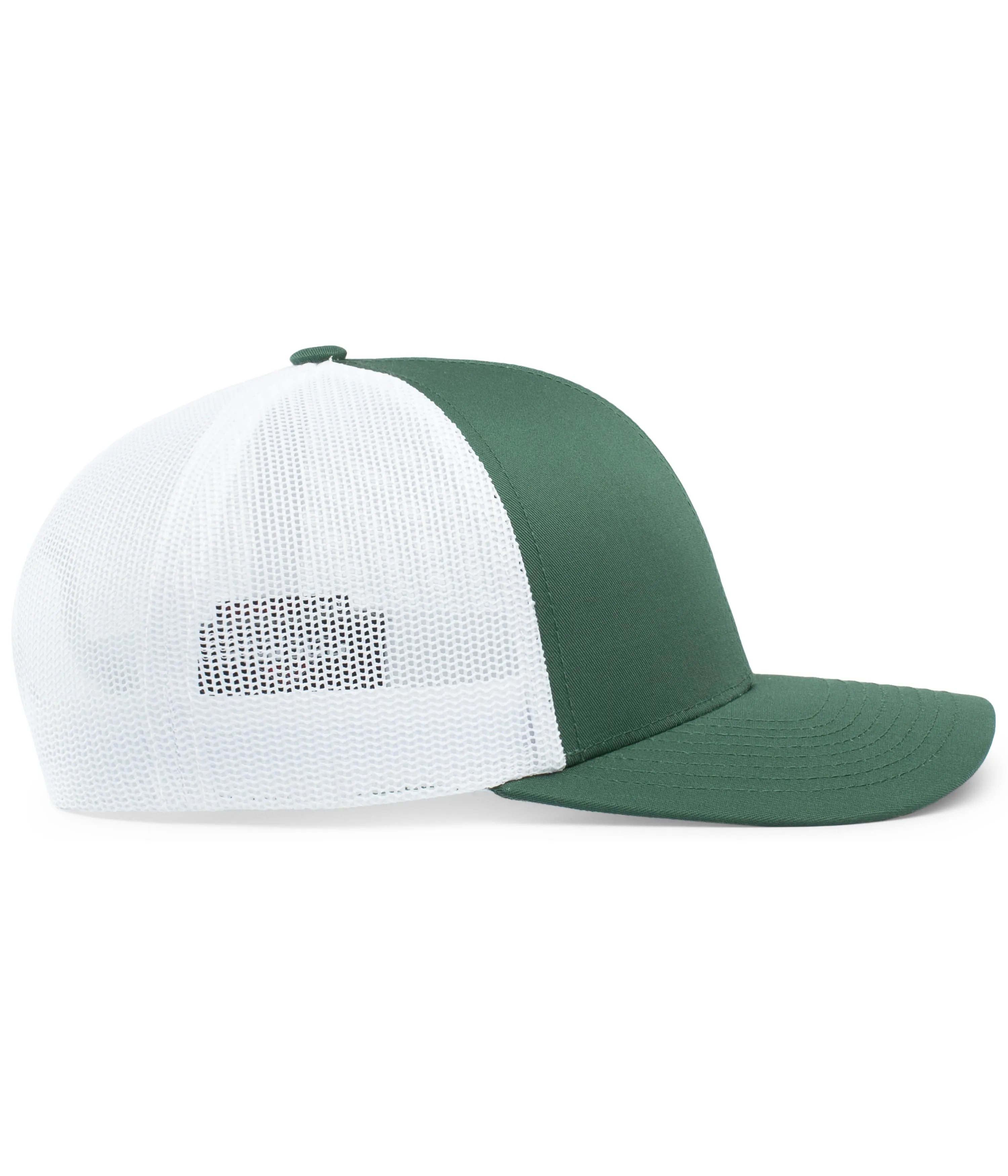 Pacific Headwear Trucker Snapback Cap - Dark Green/White/Dark Green