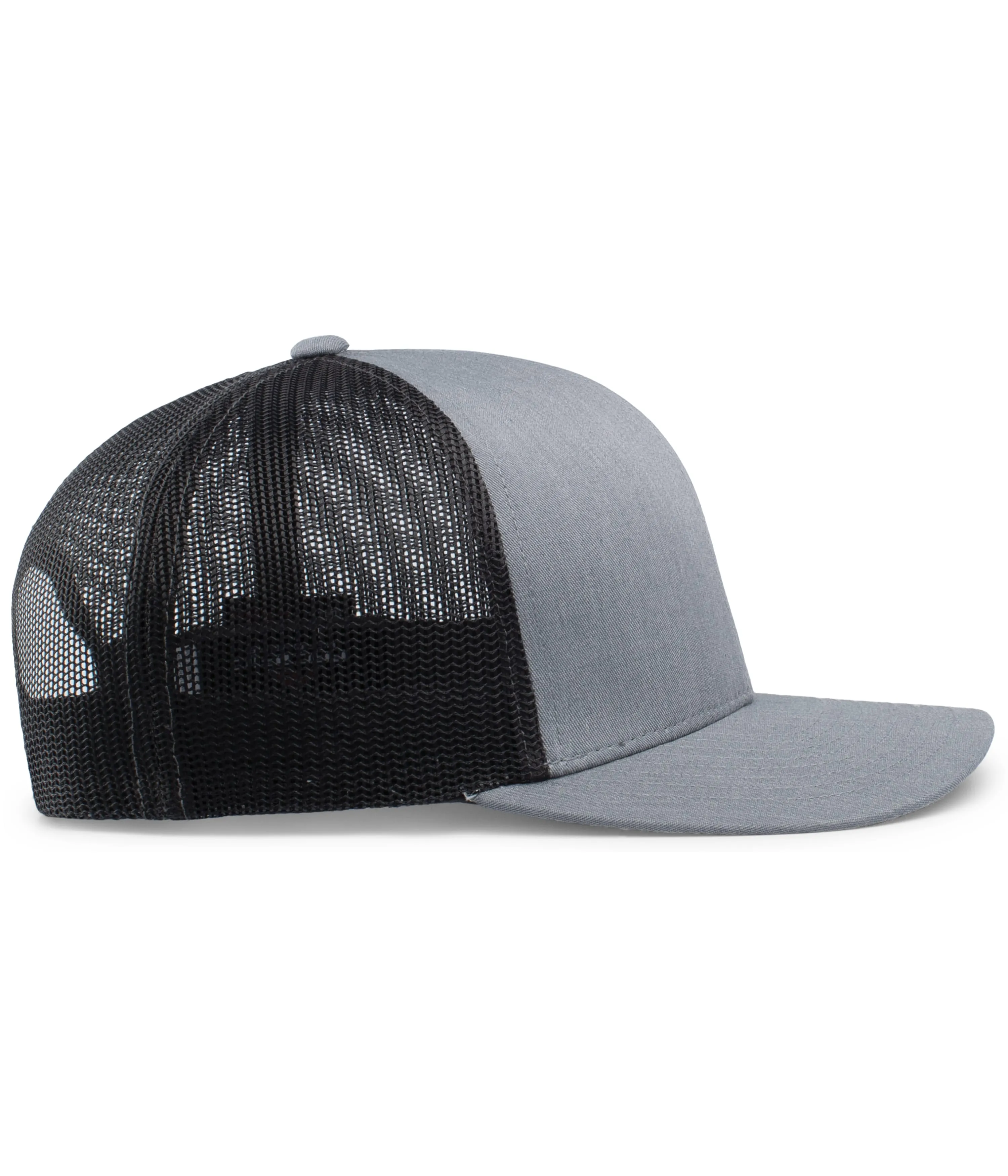 Pacific Headwear Trucker Snapback Cap - Heather Grey/Lt Charcoal/Heather Grey