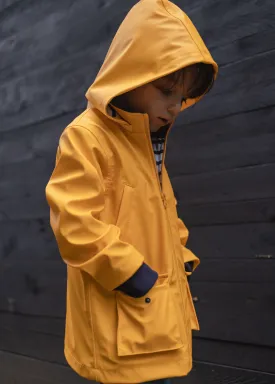 Pacifique parka for kids - waterproof, striped lining (JAUNE)