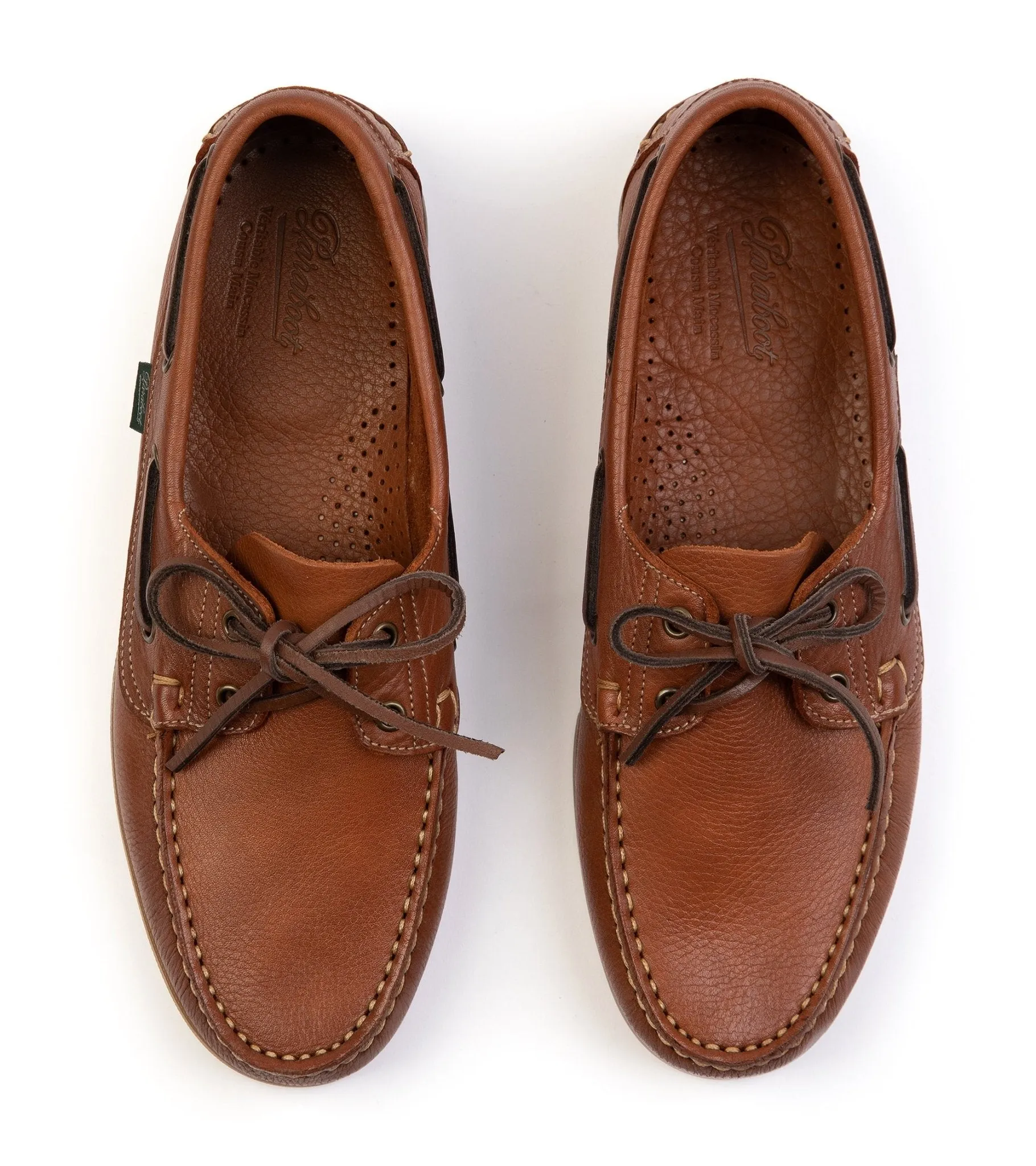 Paraboot Barth Leather Boat Shoe: Tumbled Oak