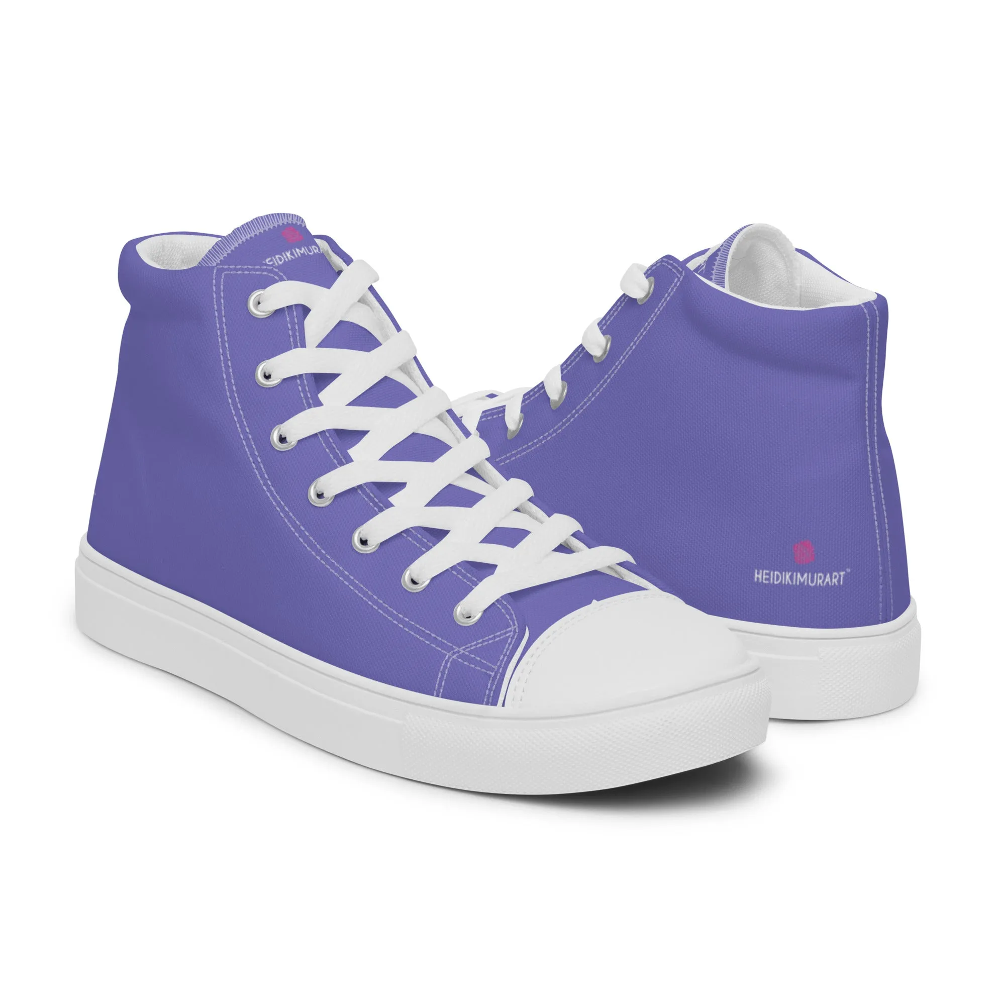 Pastel Purple Men's Sneakers, Modern Minimalist Designer Men's High Top Tennis Shoes  (US Size: 5-13)