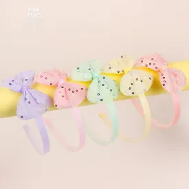 Pastel Shimmering Bow Hair Band