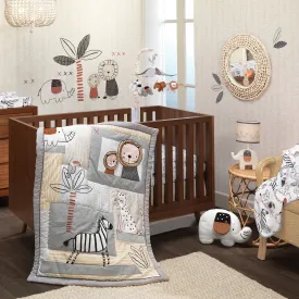 Patchwork Jungle 4-Piece Crib Bedding Set