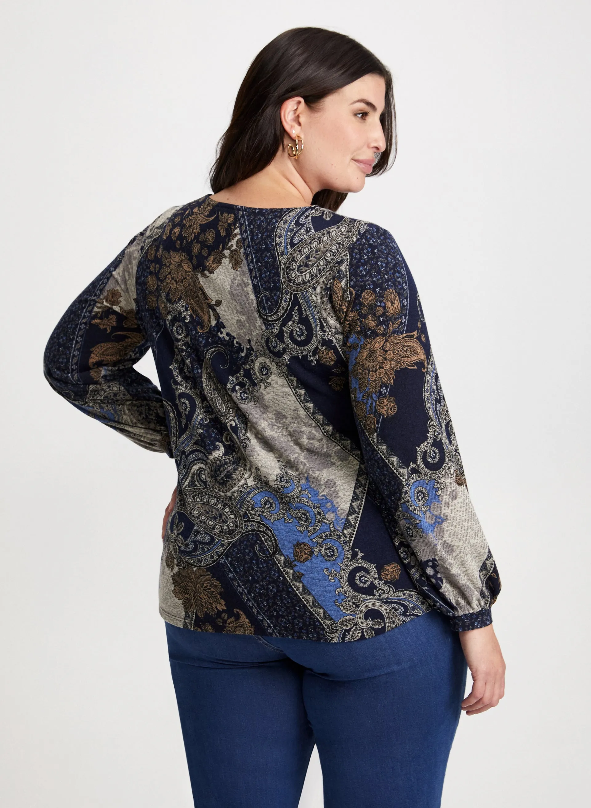 Patchwork Paisley Print Top