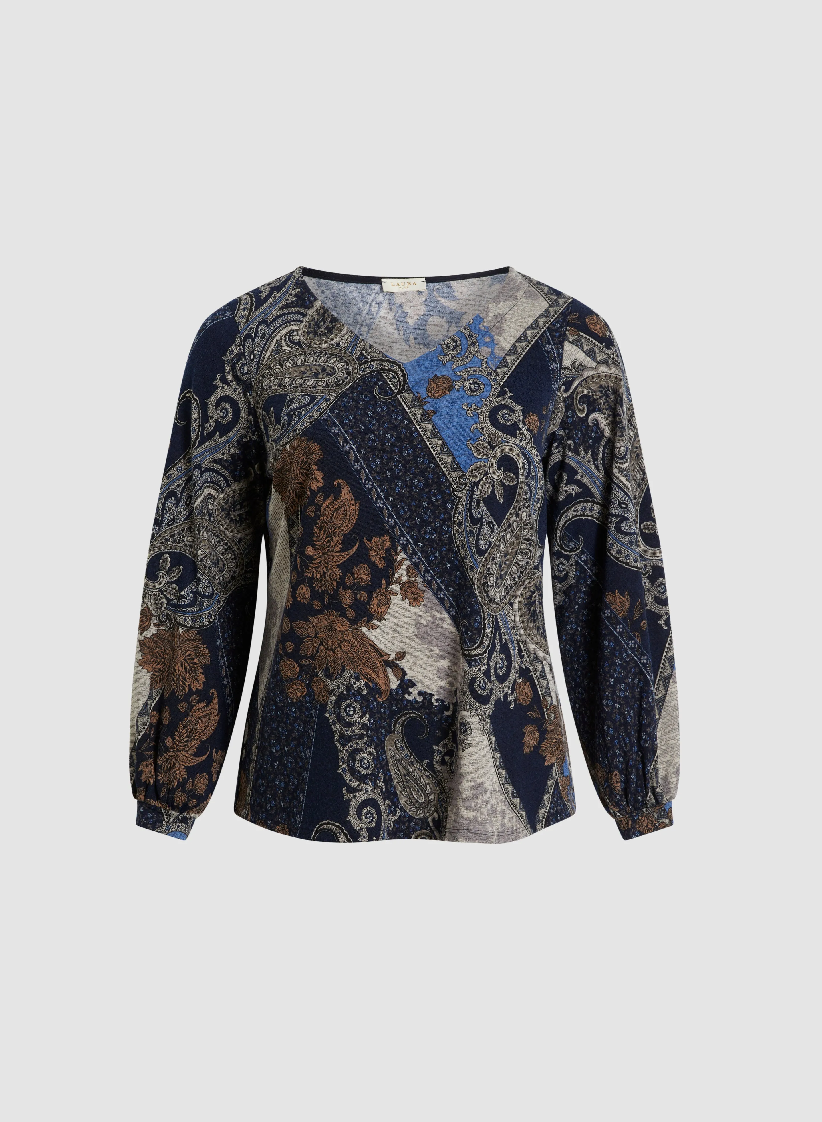 Patchwork Paisley Print Top