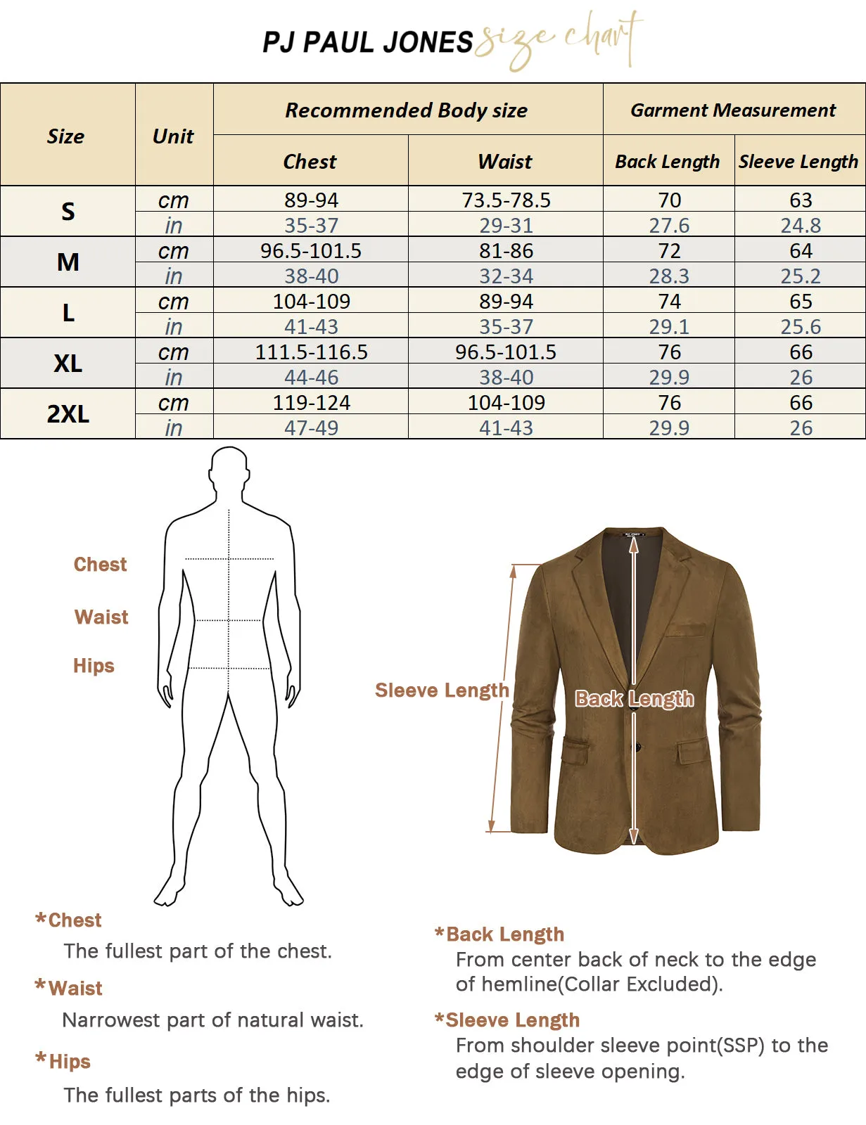 Paul Jones Men Faux Suede Blazer Coat Casual Notch Lapel Two Buttons Coat