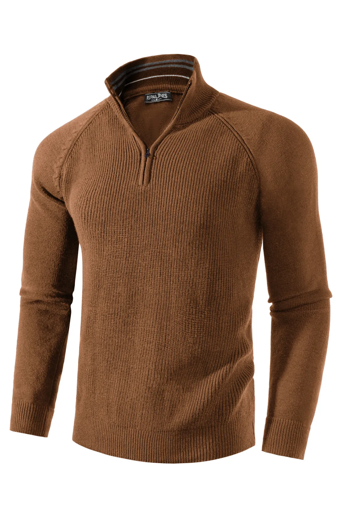 Paul Jones Men's Quarter Zip Sweater Casual Mock Neck Pullover Slim Fit Knit Polo Sweater